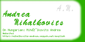 andrea mihalkovits business card